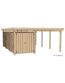Carport en bois, 30,82 m², local à outils de 10,15 m², Weka, achat, pas cher