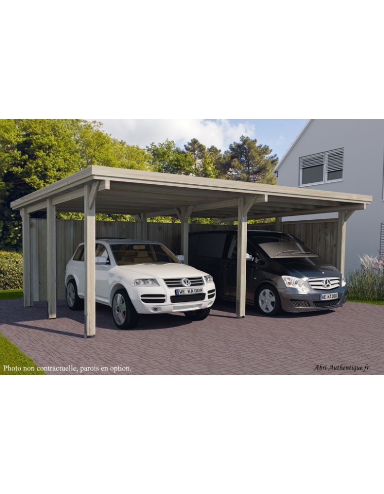 Carport double en bois, 30,87 m², Weka 618, achat, pas cher