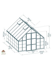 Serre de jardin, Balance Extended, Polycarbonate, silver, canopia, Abri-Authentique