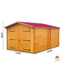 Garage en bois, 20,98 m², Madrier 28 mm, foresta